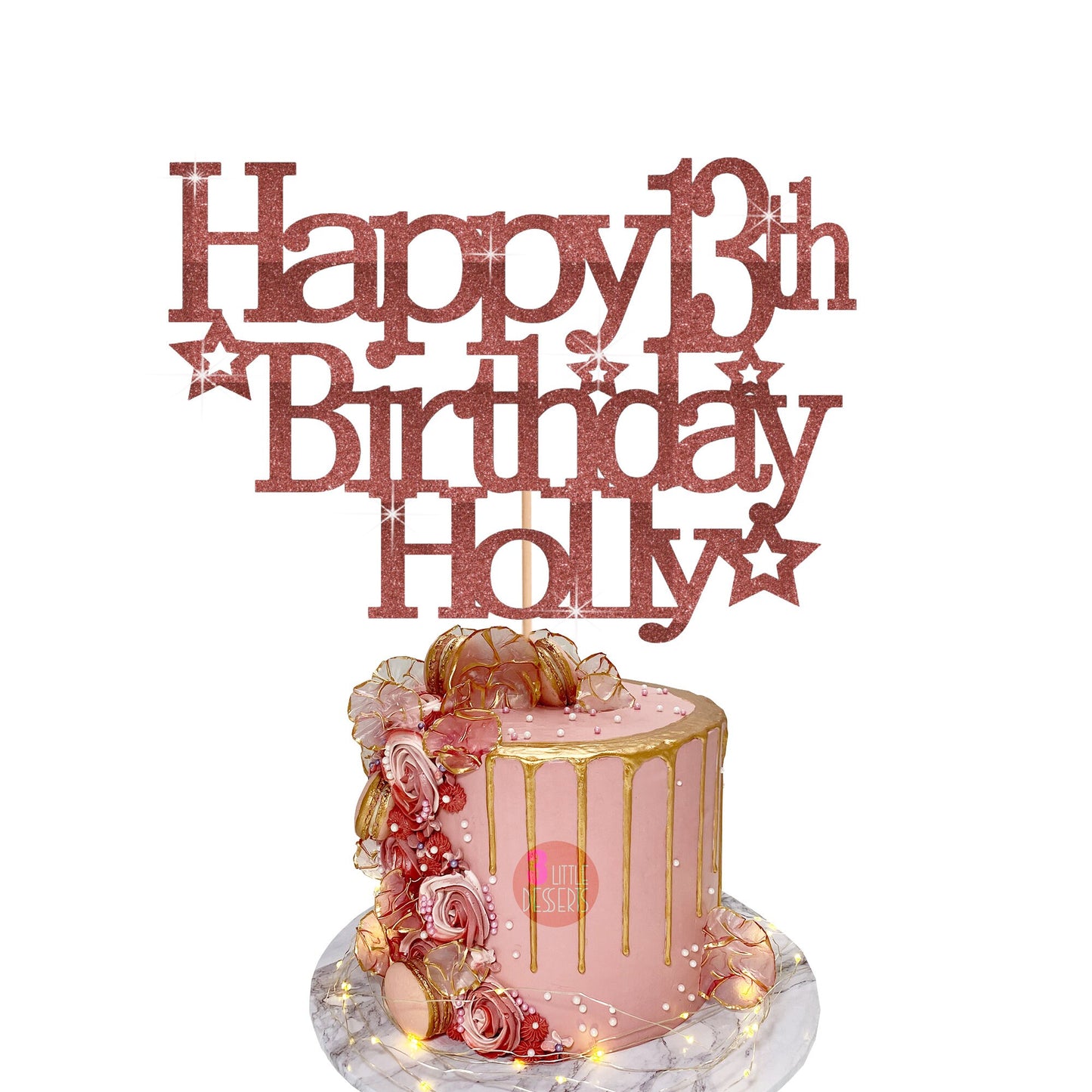 Custom Birthday Cake Topper for Any Age in Acrylic or Glitter