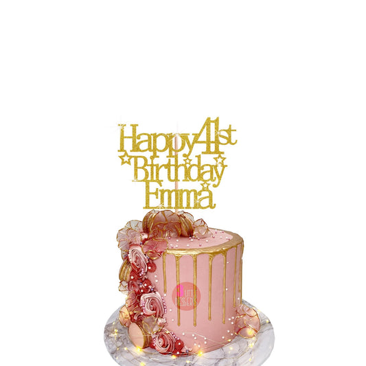 41st Cake Topper, Happy 41st Birthday, Custom Cake Topper, 41st Birthday, 41st Birthday Topper, 41st Birthday Cake, Forty One Cake Topper