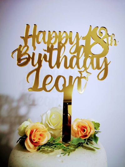 Unique Personalized Acrylic Topper for Birthday Celebrations
