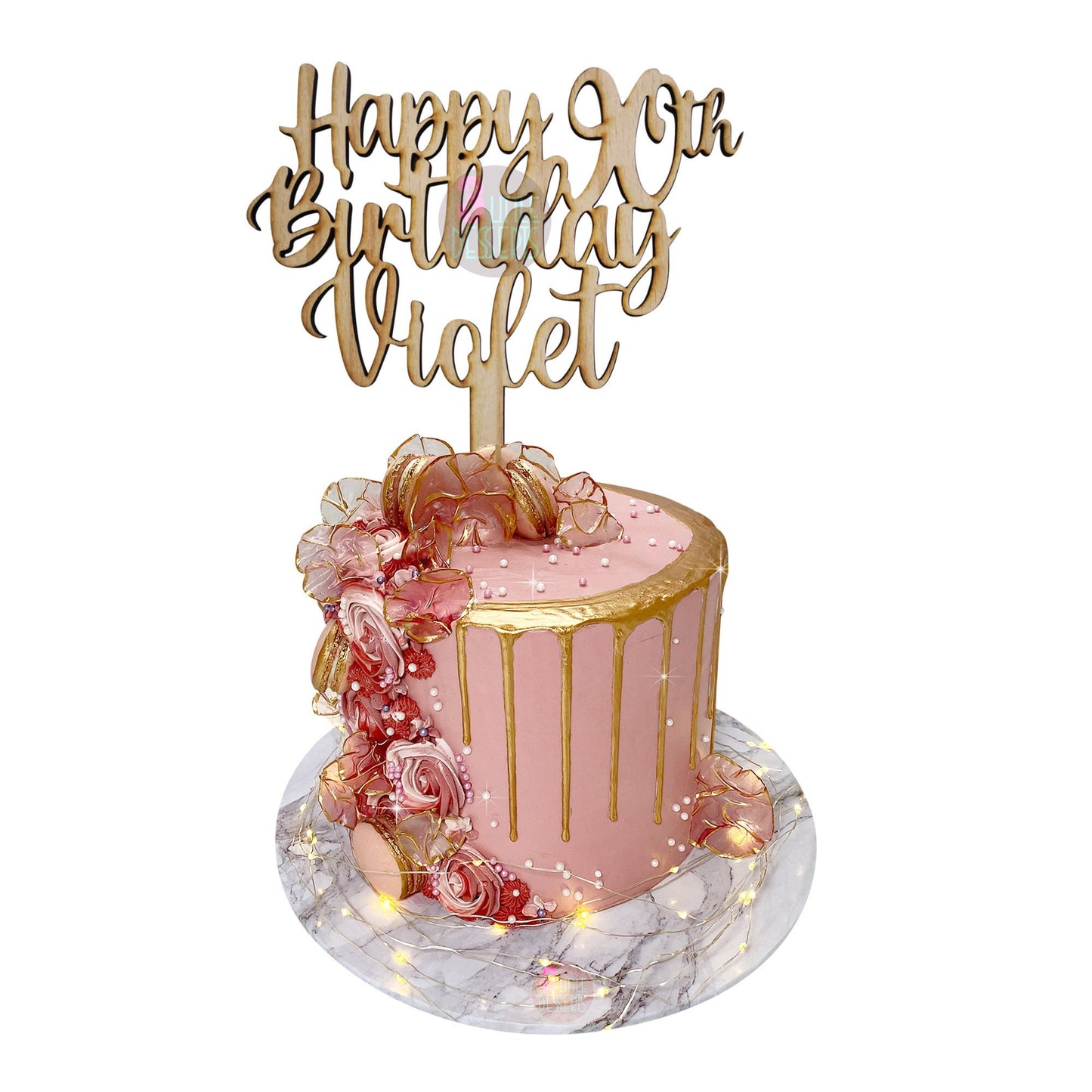 Personalised Rustic Cake Topper for Weddings, Birthdays, and Celebrations