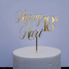 Personalized Gold Mirror Acrylic Cake Topper for Birthday