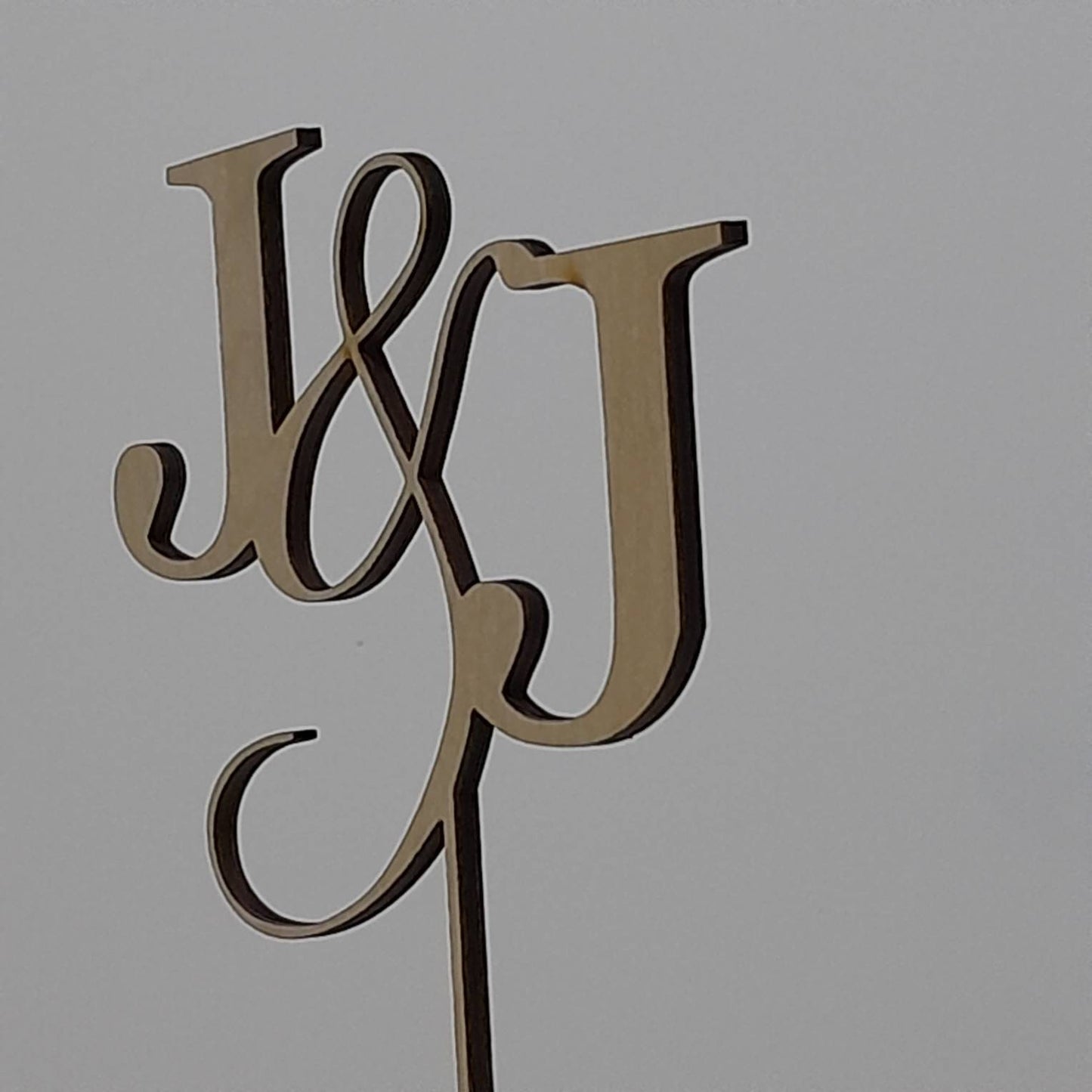 Initials Single Layer Acrylic Cake Topper | Wedding Cake Topper | Personalised Toppers | Acrylic Toppers | Wooden Wedding Cake Topper