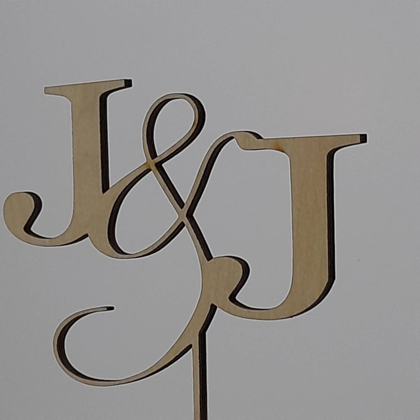 Initials Single Layer Acrylic Cake Topper | Wedding Cake Topper | Personalised Toppers | Acrylic Toppers | Wooden Wedding Cake Topper