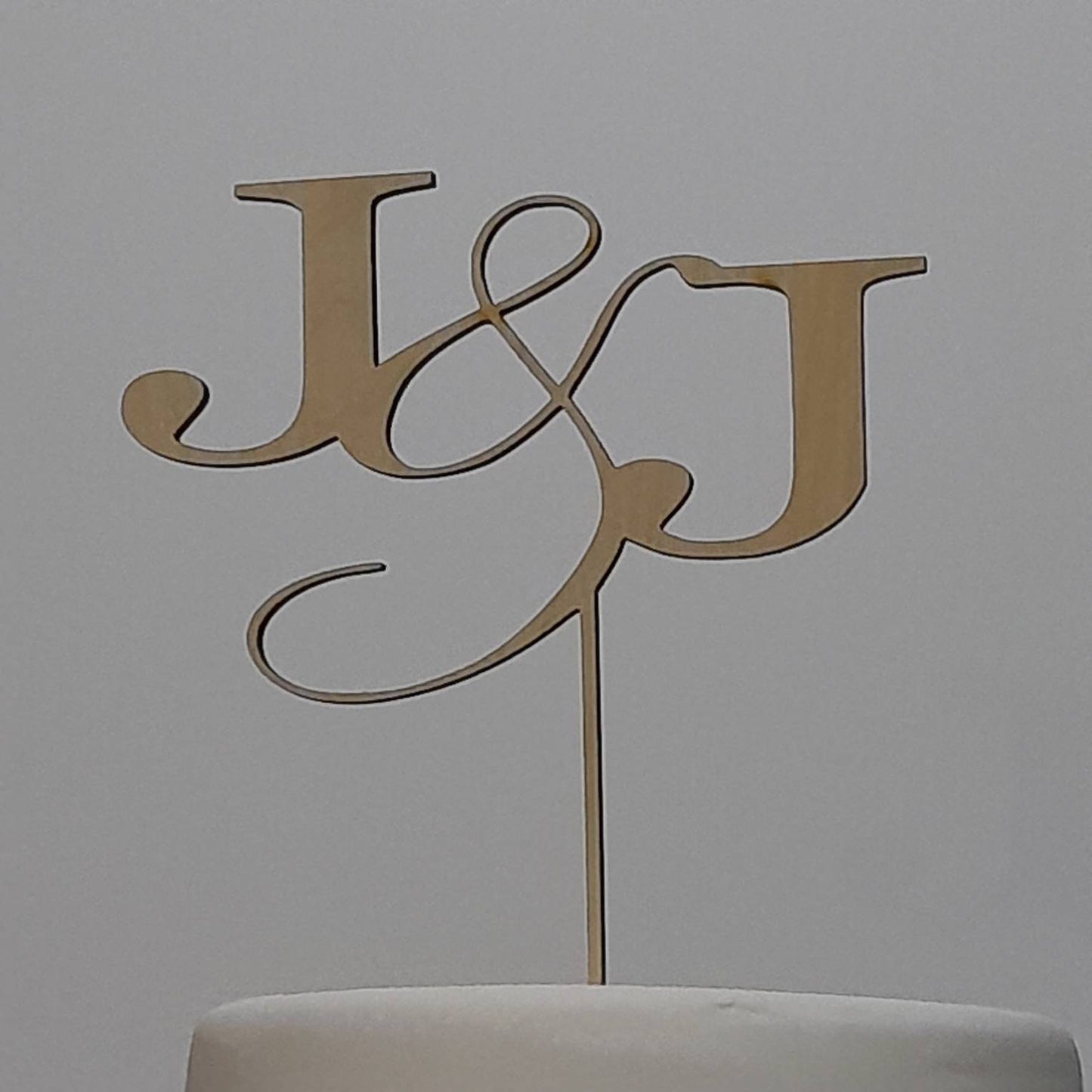 Initials Single Layer Acrylic Cake Topper | Wedding Cake Topper | Personalised Toppers | Acrylic Toppers | Wooden Wedding Cake Topper