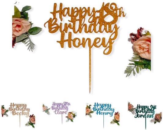 Custom Made Personalised ACRYLIC Cake Topper Birthday Toppers Wedding Decoration Table Centre Piece Party