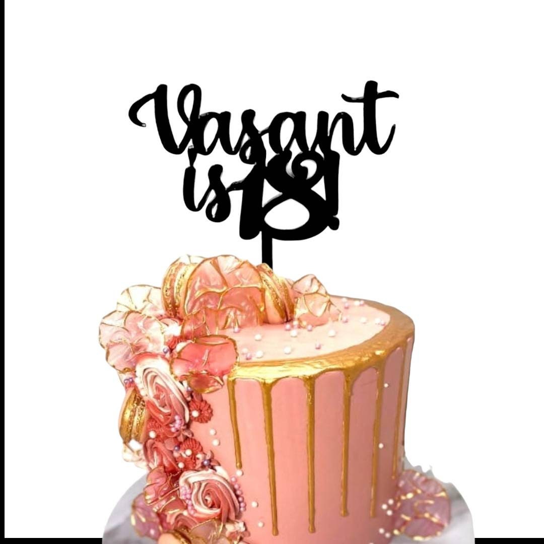 Happy Birthday Cake Topper - Custom Acrylic Cake Topper, Personalised Cake Topper, Cake Decoration Toppers, 16 different colours