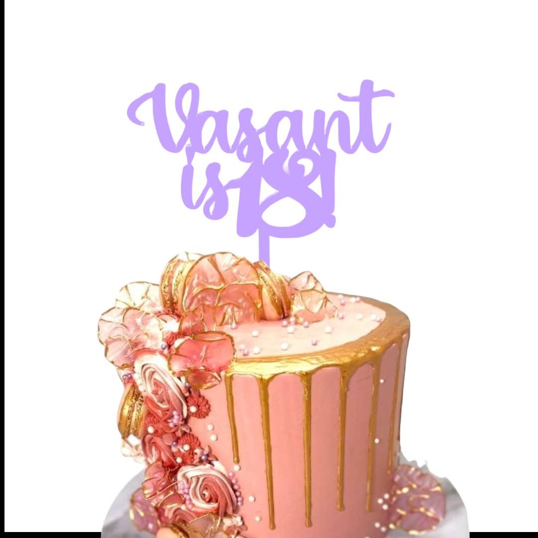 Happy Birthday Cake Topper - Custom Acrylic Cake Topper, Personalised Cake Topper, Cake Decoration Toppers, 16 different colours