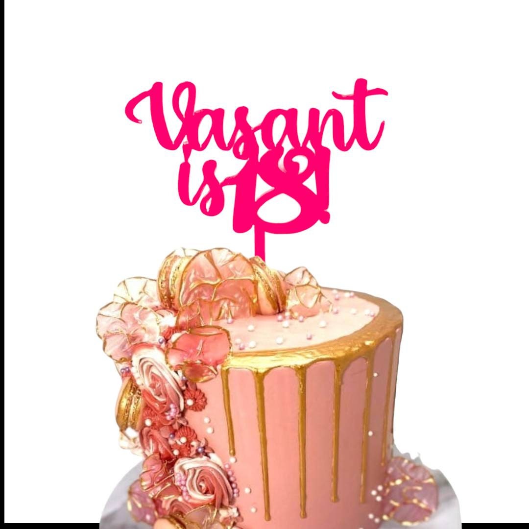 Happy Birthday Cake Topper - Custom Acrylic Cake Topper, Personalised Cake Topper, Cake Decoration Toppers, 16 different colours