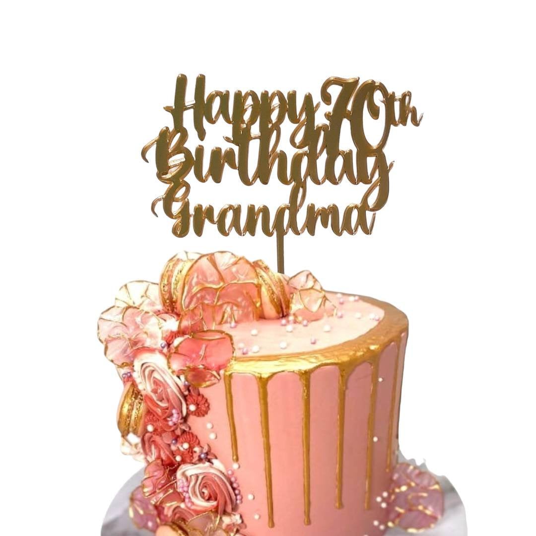 Personalised Grandma's Birthday Acrylic Cake Topper Celebration