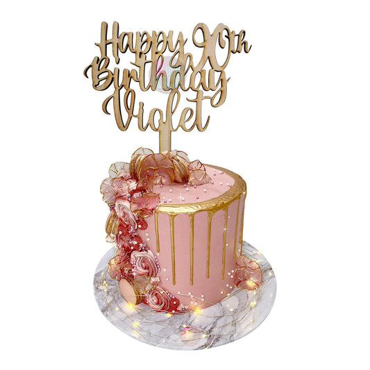Custom Mr & Mrs Wooden Cake Decoration for Weddings