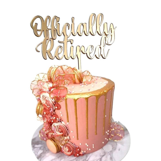 Custom Acrylic Retirement Cake Topper in 16 Colors