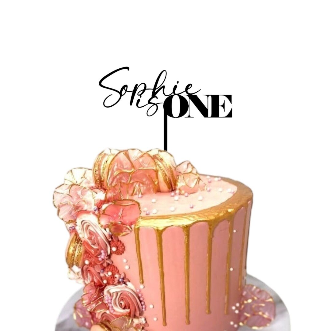 Personalised First Birthday Cake Topper | Custom One Cake Topper 1st Birthday Cake Ideas | Baby Boy & Girl | 1 Year Today | 5 Inches Wide