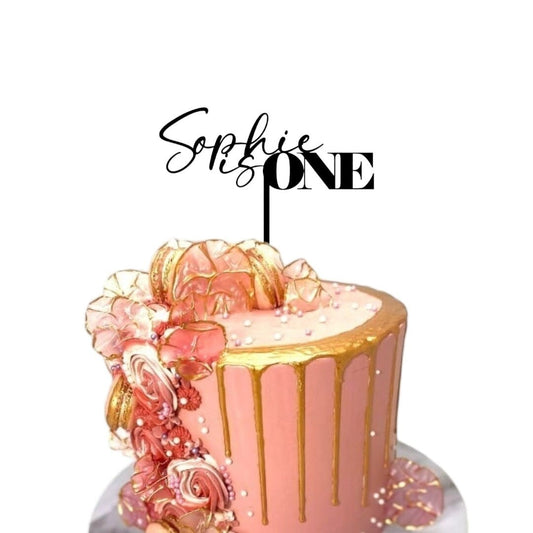Personalised First Birthday Cake Topper | Custom One Cake Topper 1st Birthday Cake Ideas | Baby Boy & Girl | 1 Year Today | 5 Inches Wide