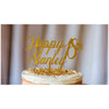 Personalized Gold Mirror Acrylic Cake Topper for Birthday