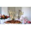 Personalized Gold Mirror Acrylic Cake Topper for Birthday