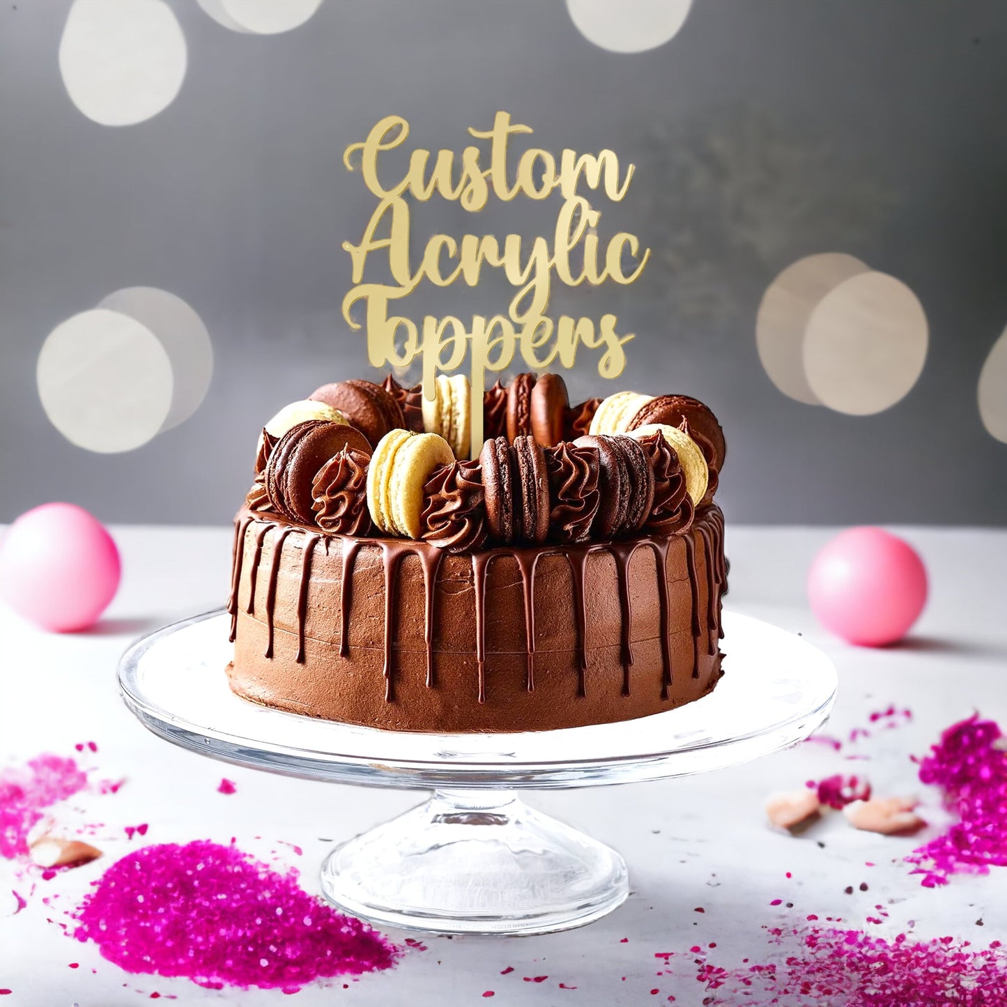 Personalised Happy Birthday Custom Cake Topper Celebration Party Decor Birthdays, Anniversaries, Weddings, Christmas, Christening Toppers