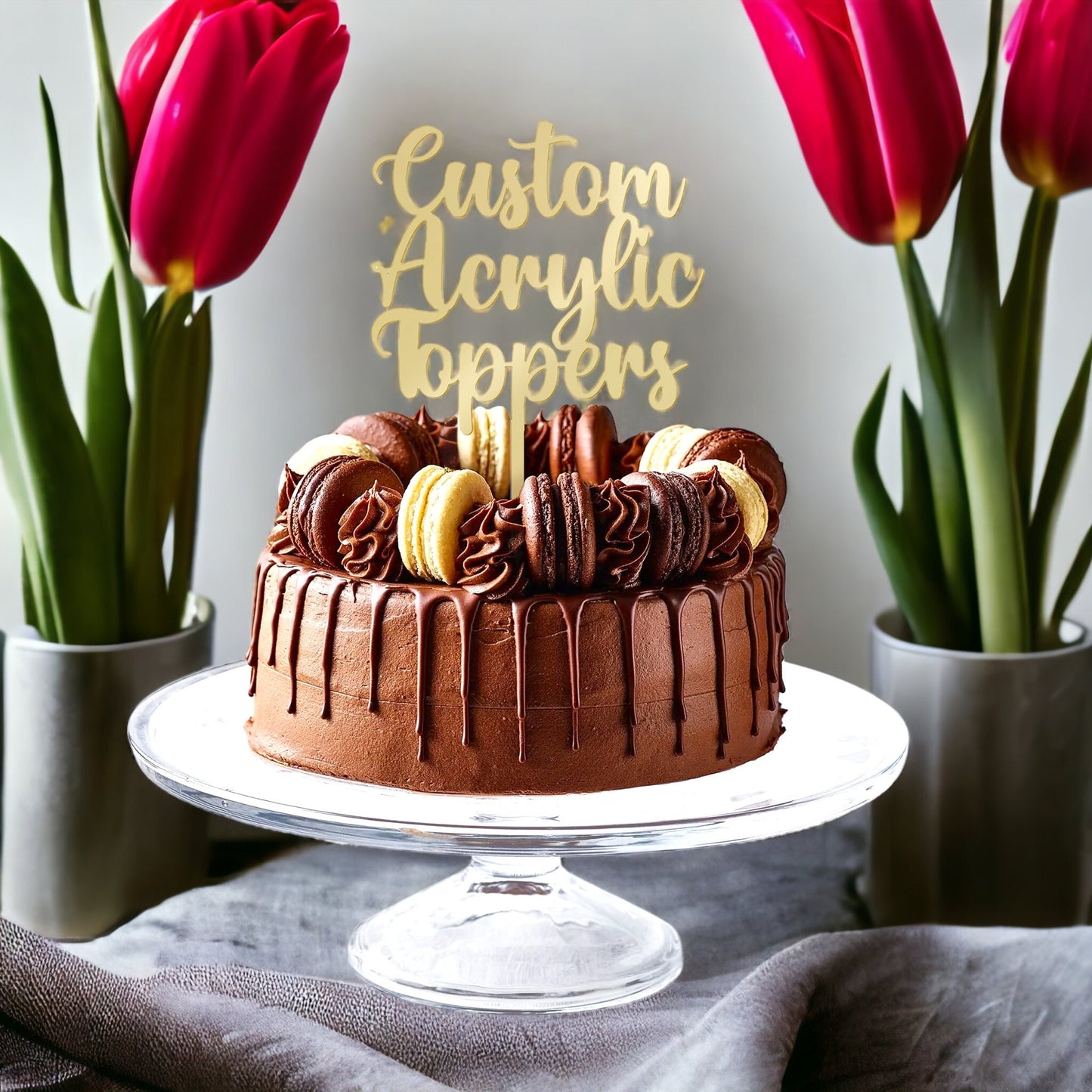 Custom Acrylic Cake Topper – Personalized Name, Age, or Message for Birthdays, Weddings, Baby Showers & More