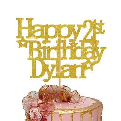 Personalized Cricket Theme Cake Topper with Name and Age