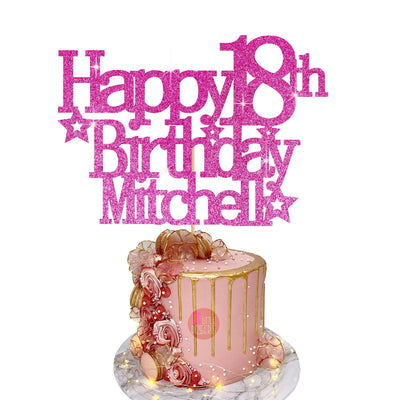 Personalized Cricket Theme Cake Topper with Name and Age