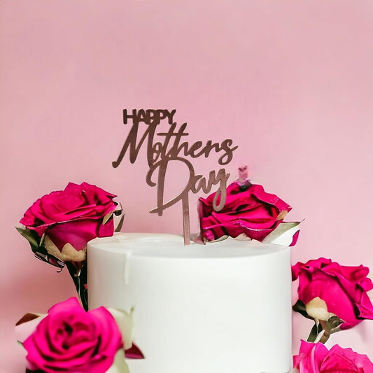 Happy Mother's Day Cake Topper | Rose Gold Mothers Day Decoration Acrylic Cake Toppers | Best Mum Ever Gift Tag