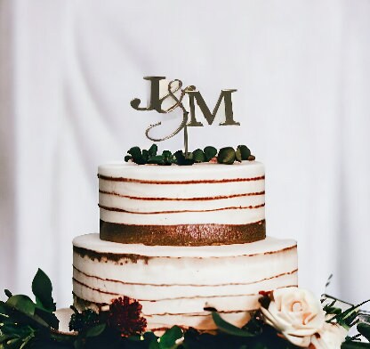 Custom Acrylic Initials Cake Topper Personalised for Weddings Anniversary Engagement