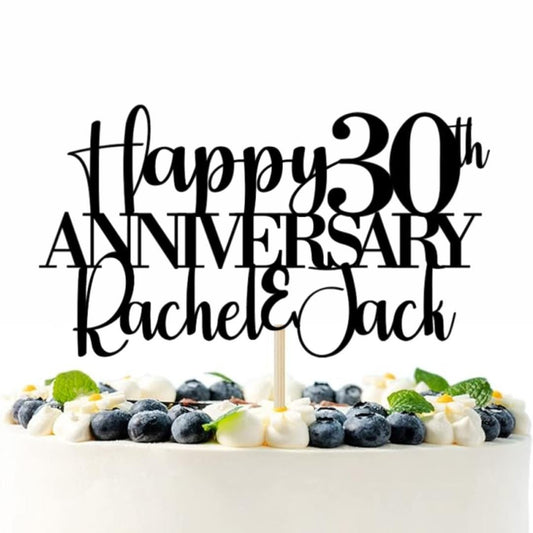 Personalised Anniversary Cake Topper, 30th Wedding Anniversary Cake Topper, Golden Anniversary Cake Topper, 30th Anniversary Cake Topper