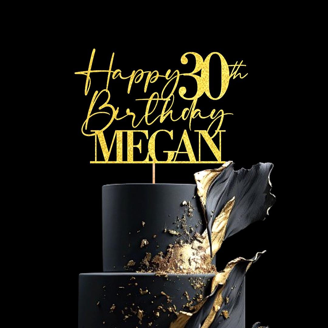 Happy Birthday Party Decoration Custom Glitter Personalised Cake Topper Any Age & Name Mum Dad Grandma Grandad 30th 40th 50th 60th 70th 80th