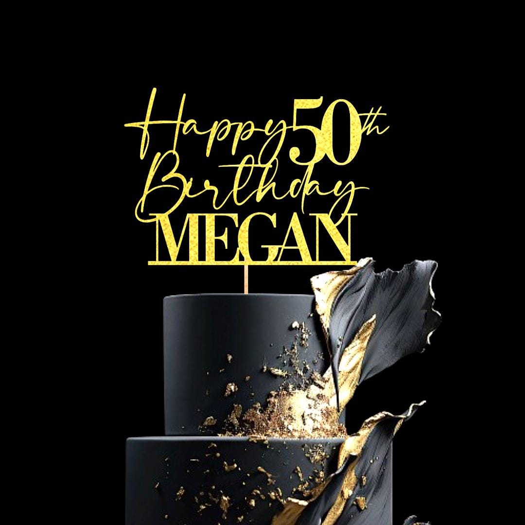 Happy Birthday Party Decoration Custom Glitter Personalised Cake Topper Any Age & Name Mum Dad Grandma Grandad 30th 40th 50th 60th 70th 80th