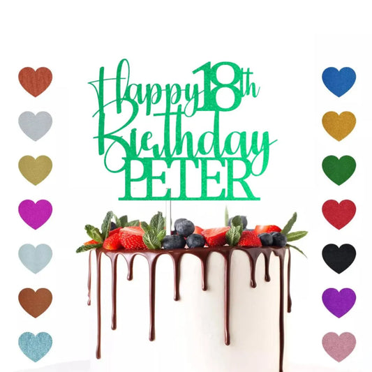 Custom Glitter Cake Topper