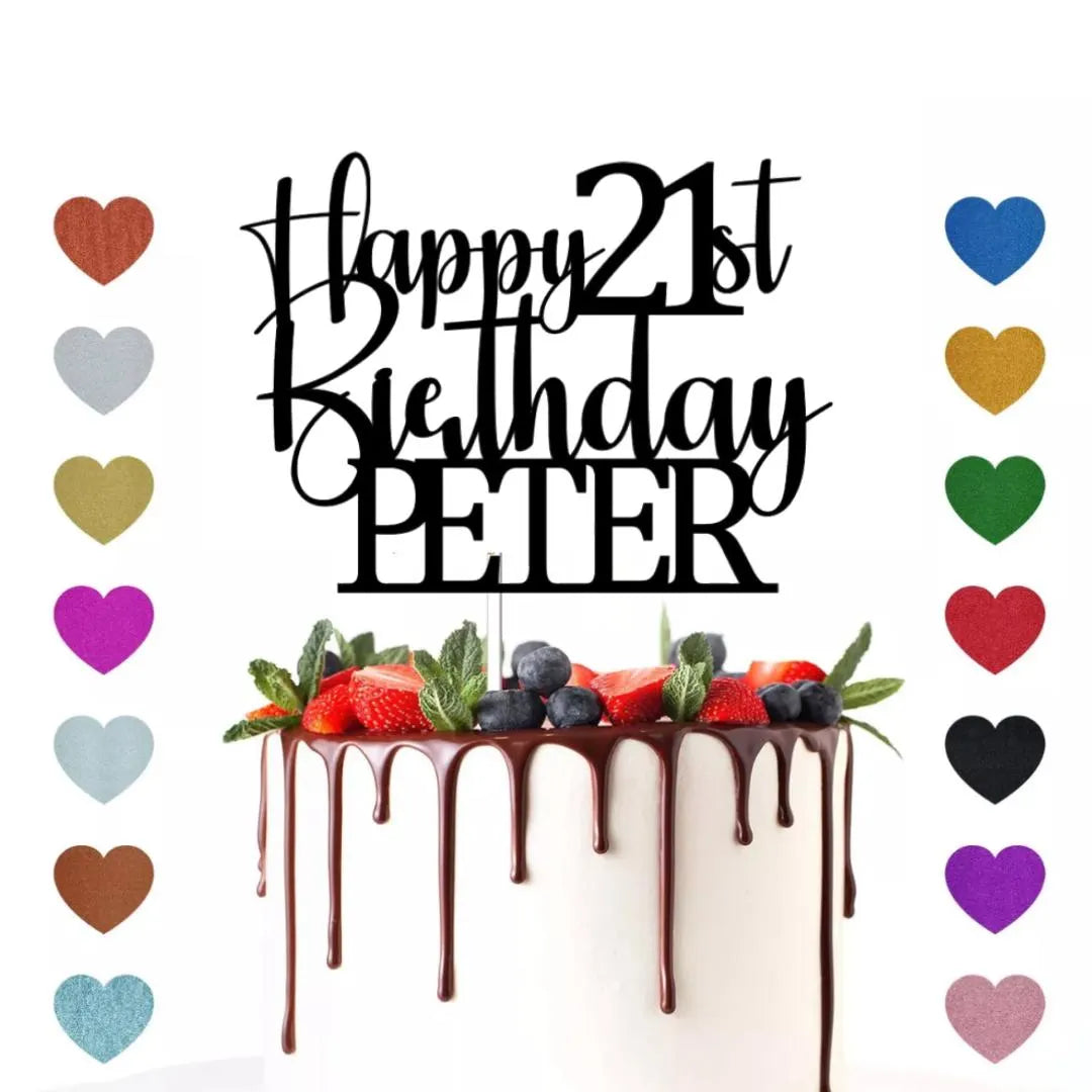 Custom Glitter Cake Topper