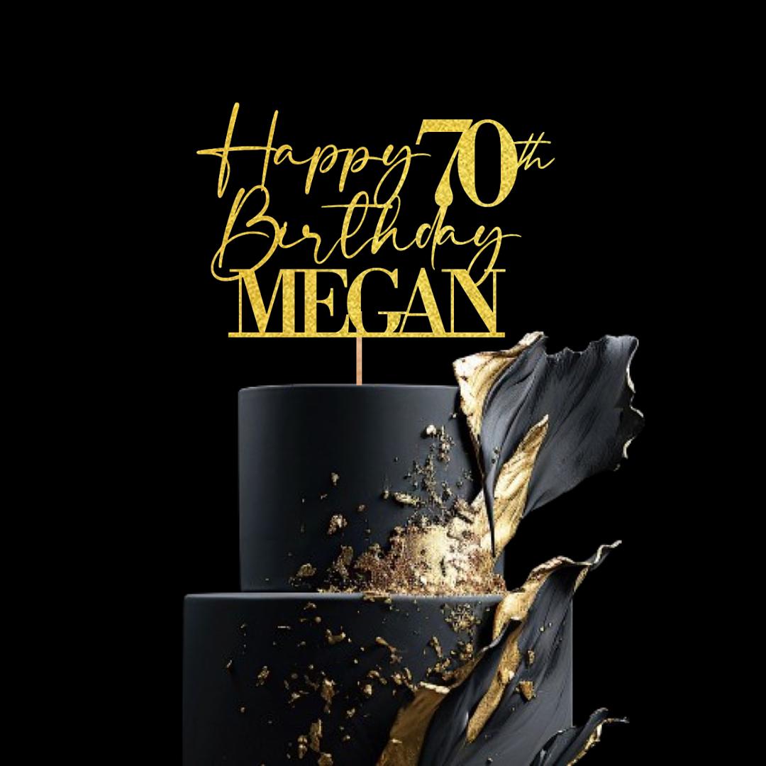 Happy Birthday Party Decoration Custom Glitter Personalised Cake Topper Any Age & Name Mum Dad Grandma Grandad 30th 40th 50th 60th 70th 80th