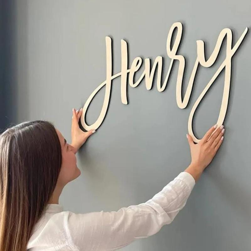 Custom Name Sign Personalized Wooden Name Sign for Nursery Wall Decor Wood Letters Baby Nursery Name Sign Wooden Sign Baby Name Sign