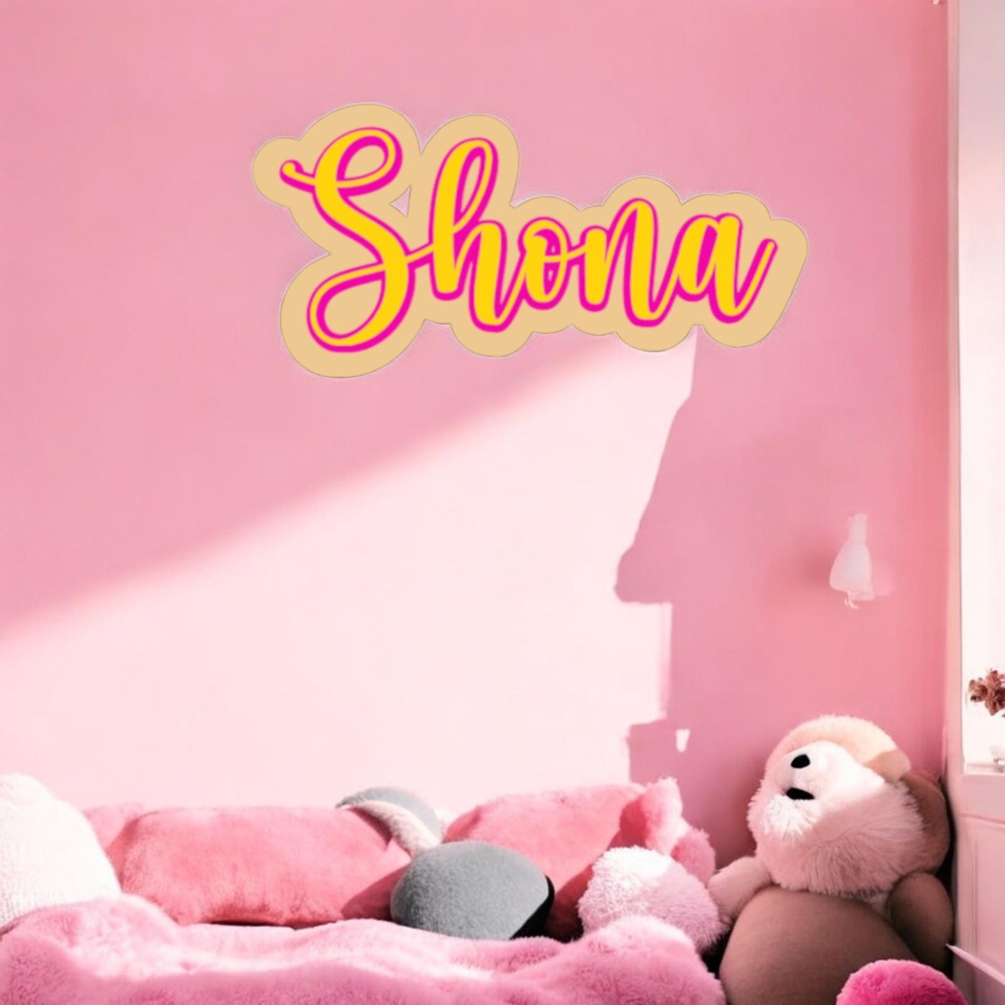 Children's Acrylic Name Sign, Multilayer Bedroom Wall Sign, Nursery Wall Art, Playroom, Girls Bedroom Decor