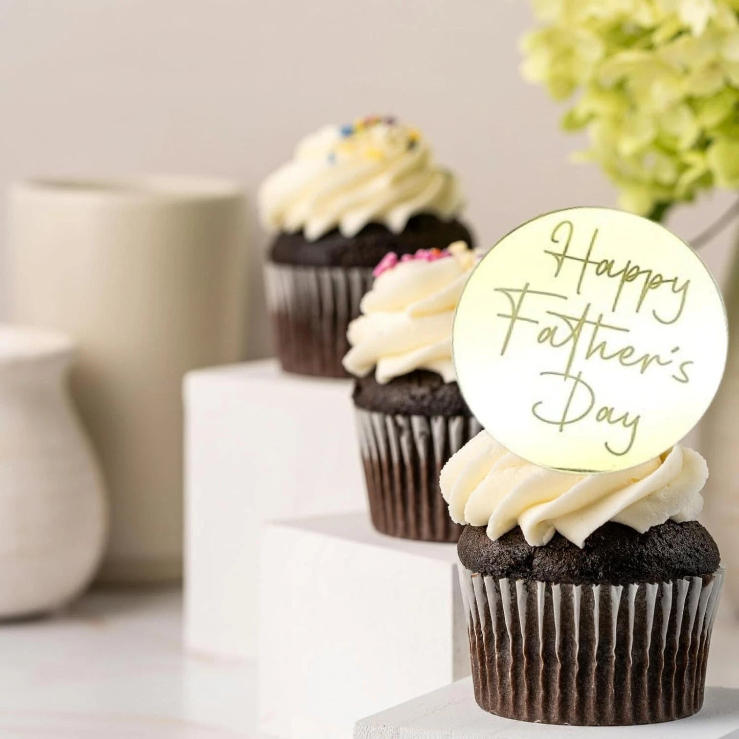 6x Happy Father's Day Cupcake Discs Father's Day Cake decorations