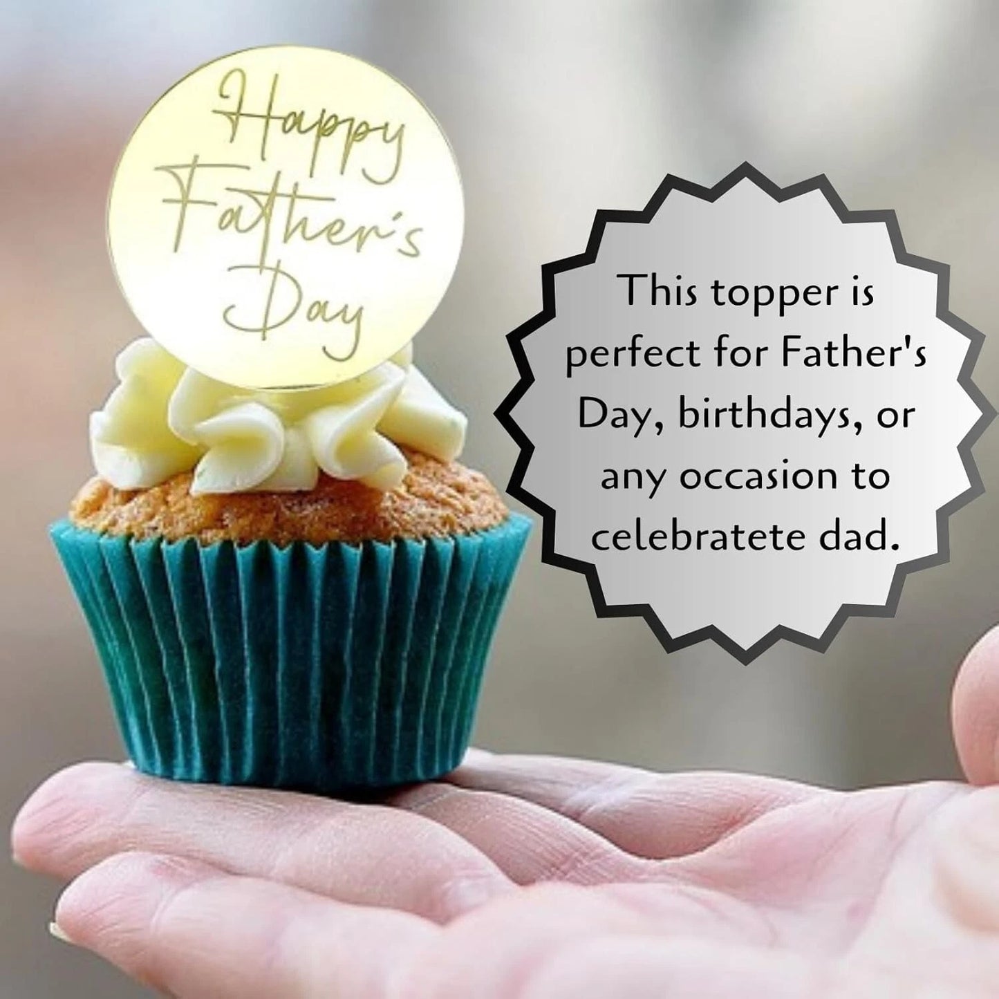 6x Happy Father's Day Cupcake Discs Father's Day Cake decorations