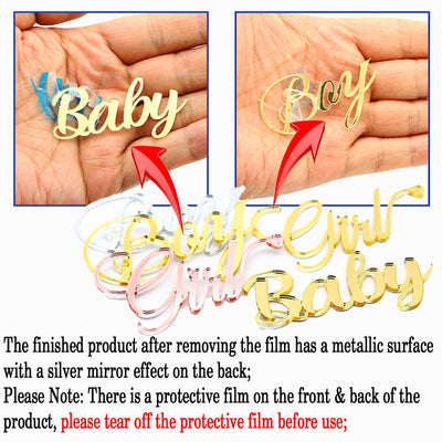 Boy or Girl Gender Reveal Cake Topper Set