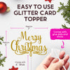 Christmas Cake Topper Premium Glitter Card